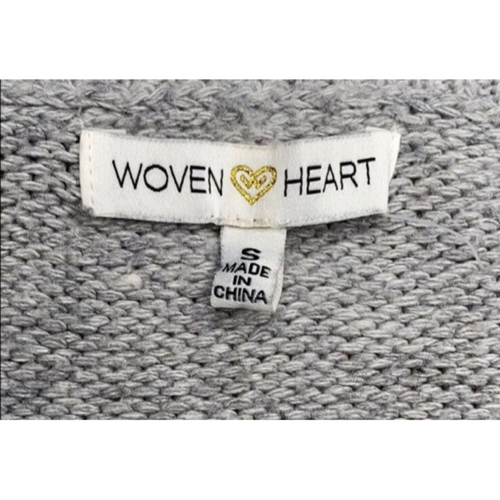 Woven Heart Sweater Small Cottagecore Floral Embroidered Ruffle Sleeve Knit - Picture 5 of 9